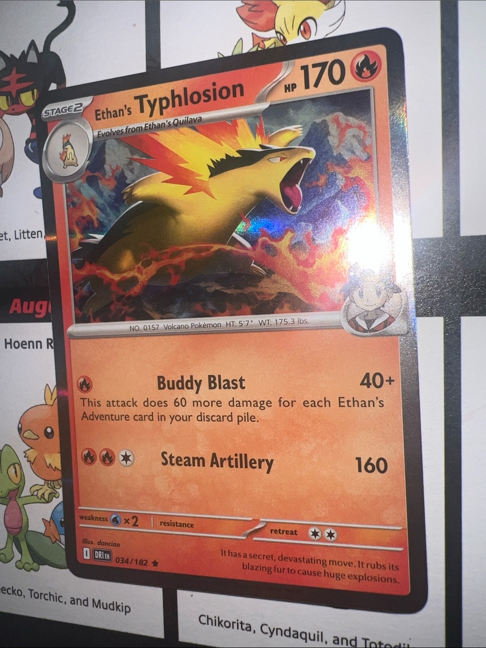 Pokemon Typhlosion Holographic Orange Fire TCG Card - Pokemon